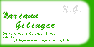 mariann gilinger business card